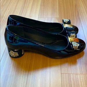 Salvatore Ferragamo Ivrea Beaded Floral Heel